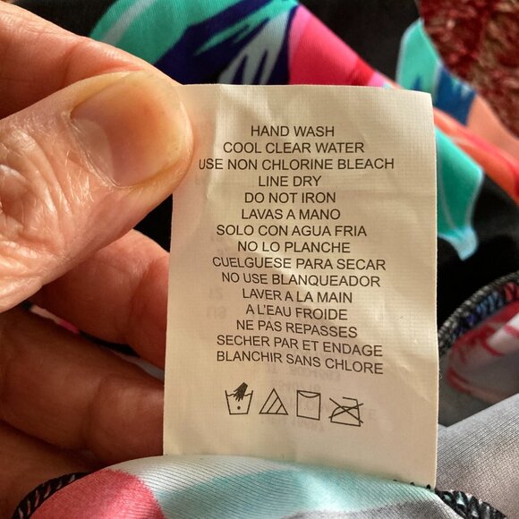 Swim Solutions Tankini Womens 12, Black Floral Sweetheart Twist Bathing Swim Top - Picture 9 of 11